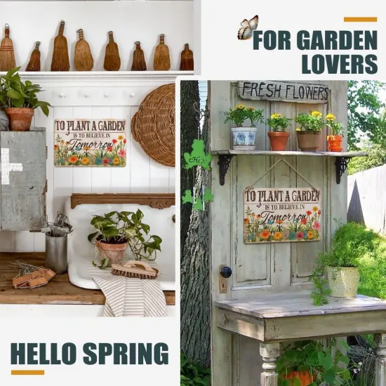 Spring Decorations Spring Wall Decor Vintage Tin Signs 8x12 Inch {4}