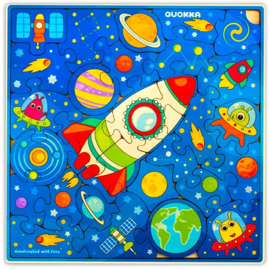 28 Pieces Wooden Puzzles for Kids | Rocket {1}