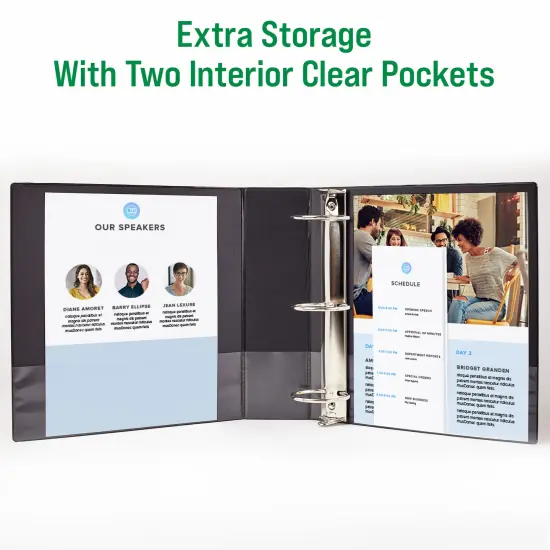 Office Essentials Economy View 3 Ring Binders, 3" Round Rings, 3.5" Spine, 460-Sheet Capacity, White Binders (12-Pack of 03430) {3}