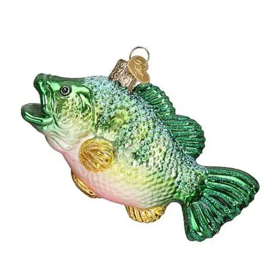 Old World Christmas 2.5 Inch Large Mouth Bass Christmas Tree Ornament , Christmas Decor Angler Game Fish Green {1}