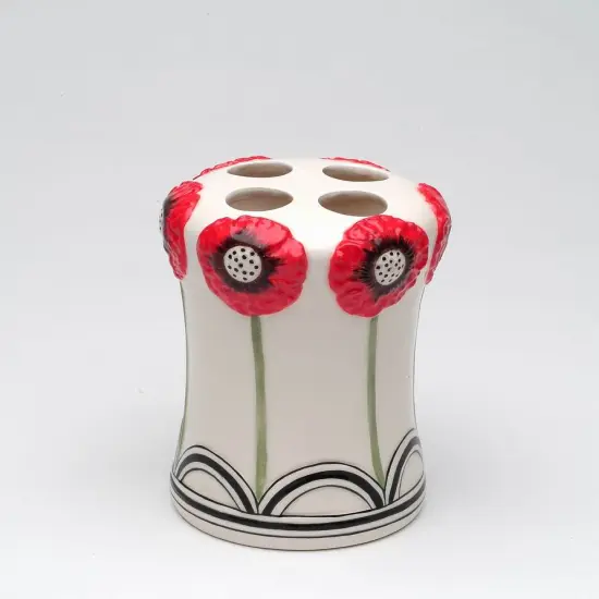 Ceramic Wild Poppy Flower Toothbrush Holder, Home D&eacute;cor, Gift for Her, Gift for Mom, Vanity Decor {3}