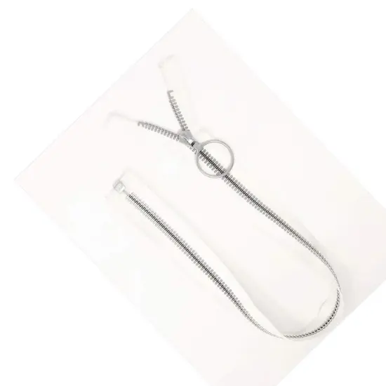 Zipper &ndash; White 21" 10M Polyester Tape Nickel Finish Separating {3}