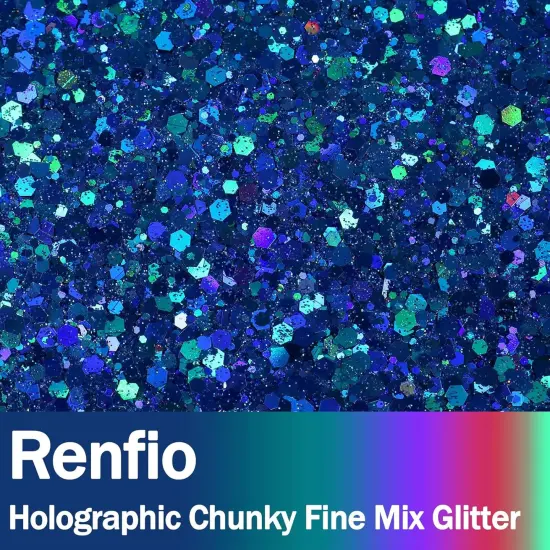 Holographic Blue Chunky Glitter {2}