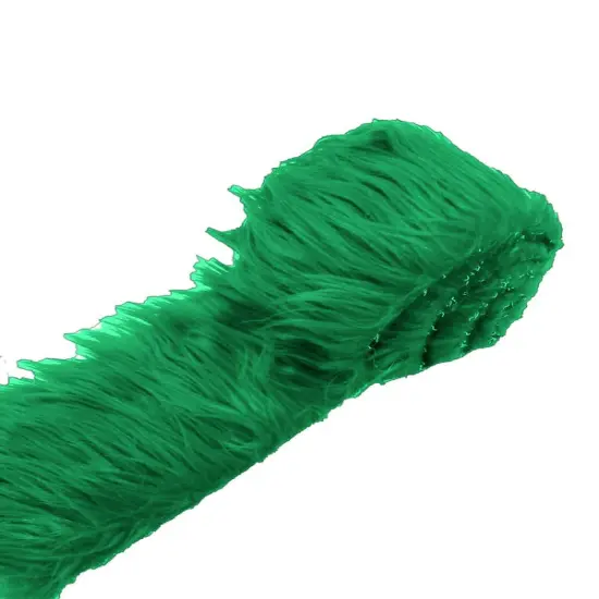 18" x 60" Size Long Pile Shaggy Faux Fur Strip Fabric for Crafts Costumes Home Decor Trim Kelly Green {1}