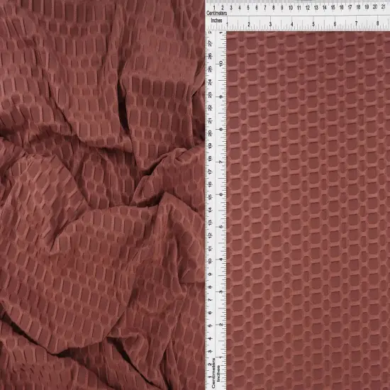 1 Yard Polyester Spandex Honeycomb Knit Solid Fabric 58/60" Width N.ORANGE {2}