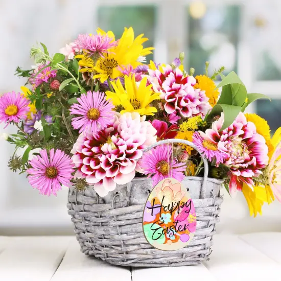 Wooden Egg Ornaments to Paint Easter Decoration Cutouts Unfinished 24PCS 3.5 x 3 inches, DIY Blank Unfinished Wood Discs Ornament for Home Crafts Hanging Spring St. Patrick Day Decoration {4}