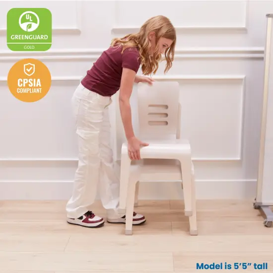 Bentwood Chair, 16in Seat Height, Stackable Seats, 2-Pack White Wash {6}