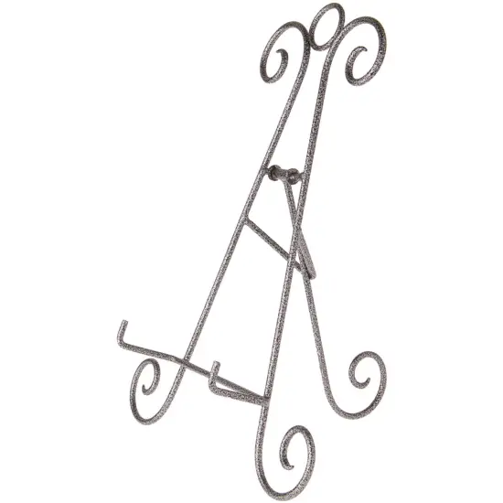 Bard's Scroll Antique Silver Collapsible Easel Stand, 15" H x 11.5" W x 8.5" D (For 11" - 11.5" Plates) {1}