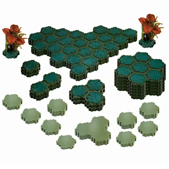 Renegade Games: Heroscape: The Swamps of Valhalla - Terrain System Expansion - 39pcs, Hex-Tile Terrain Pieces, Swamp Underbrush, Landscape Miniatures {4}