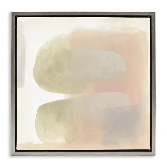 Stupell Industries Centric Neutral Shapes Framed Floater Canvas Wall Art Design by June Erica Vess {1}