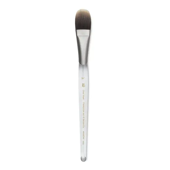 Princeton Synthetic Clear Handle Brush - Oval Wash, Short Handle, Size 3/4" {1}