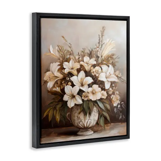 Stupell Industries Lily Bouquet Still Life Floater Framed Canvas Wall Art Design by Petal Prints Design {3}