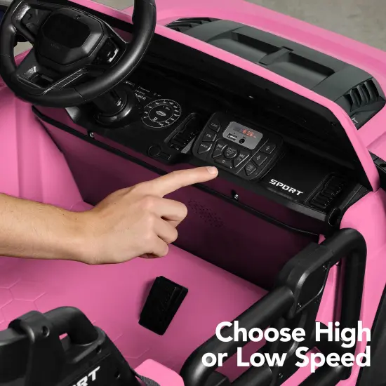 Best Choice Products Kids 24V 2-Seater Electric Ride-On Car Truck w/ Parent Control, Bluetooth, LED Lights Pink {6}
