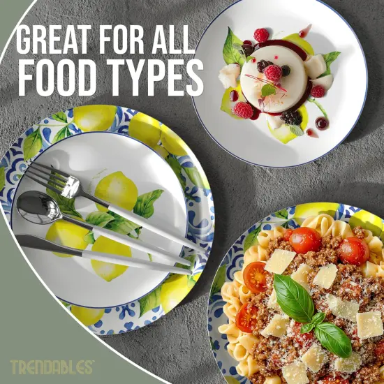 Earthtrends Heavy Duty Paper Plates for parties &ndash; Includes 8-Inch Paper Dessert Plates and 10-Inch Paper Dinner Plates &ndash; Disposable Floral Paper Plates for Parties, Weddings, Events, BBQs, Birthdays, Catering, Holidays &ndash; Elegant Tableware Set Tuscan {5}