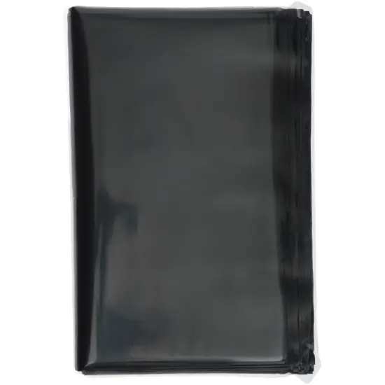 Plymor 8" x 10", Black 2 Mil Flat Open Plastic Poly Bags {5}