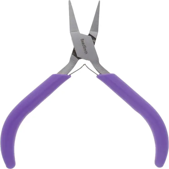 The Beadsmith Flat Nose Pliers &ndash; 4.5 inches (114mm) &ndash; Purple Vinyl Grip Handle with Double Leaf Springs &ndash; Jewelry Making Tool for Creating Bracelets, Earrings and Necklaces {2}