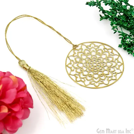 Metal Round Dream Catcher Bookmark With Tassel. Gold Bookmark, Reader Gift, Handmade Bookmark, Page Marker, Aesthetic Gift. 53mm {6}
