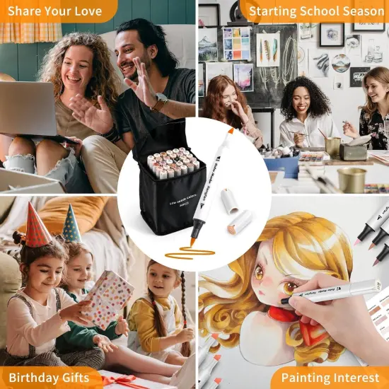 30 Flesh Colors Alcohol Based Markers Pens Set {3}