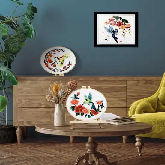 Hummingbird and Flower Embroidery Kit for Adults {4}