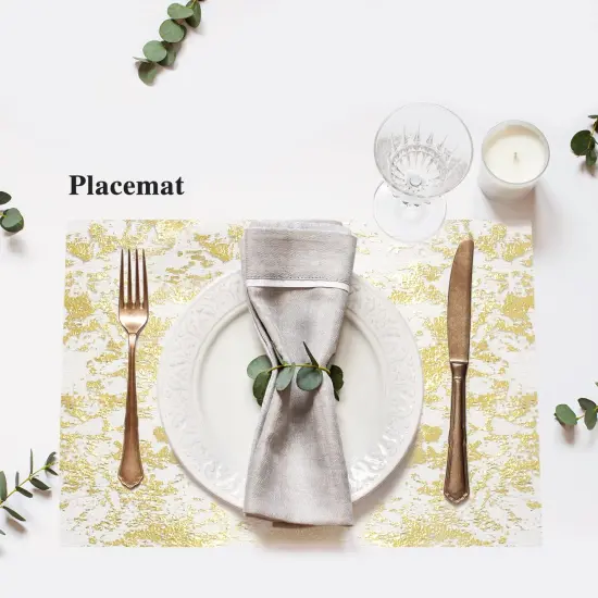 Ohanniewa Gold Table Runner 11 inch x 32 Feet Glitter Metallic Gold Foil Mesh Table Runner Roll Table Decorations for Wedding, Birthday, Banquet, Christmas {5}