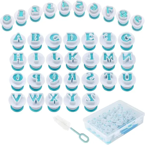 36 Pieces Alphabet & Number Fondant Cake Mold, Cookie Stamp Impress {1}