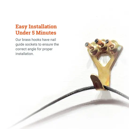 Heavy Duty Picture Frame Hooks Supports Up to 100 lbs - 10 Pack with Nails | Picture Hanging Hooks for Drywall - Mirror Hanging Hardware - Plaster Wall Frame Hangers {5}