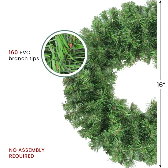Northlight Colorado Spruce Artificial Christmas Wreath - 16" - Unlit Green {3}