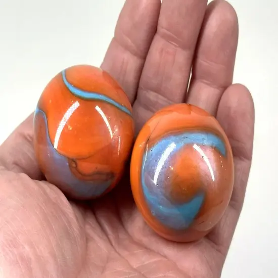 2 Mammoth 1 5/8" Valkyrie (Seahorse) Marbles Glass Massive 42mm Huge {1}