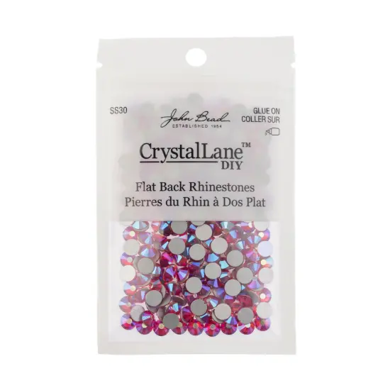 Crystal Lane DIY SS30 Glass Flatback Rhinestones, 288pcs Siam AB {3}