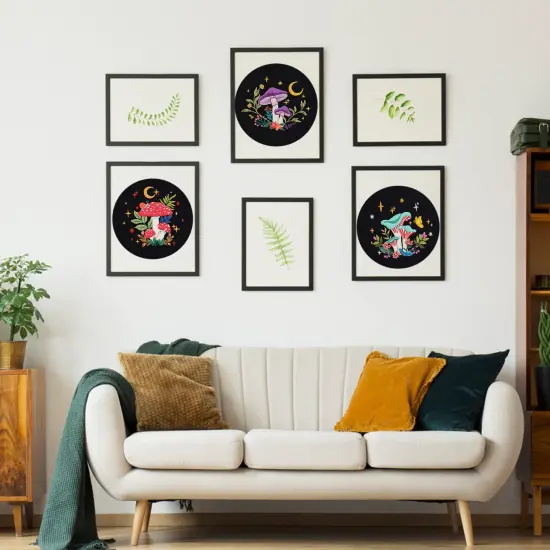 Nuberlic 3 Pack Embroidery Kit for Beginner Adults, Stamped Cross Stitch with Mushroom Patterns Include 3 Hoop, Cloth Thread Needles and Instructions {2}