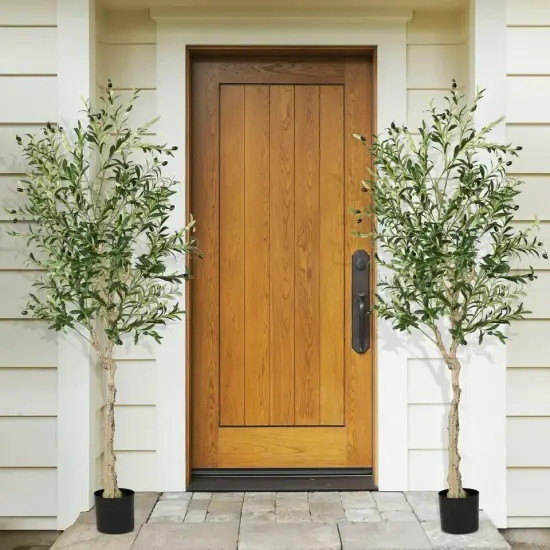Artificial Olive Tree 6' Tall Faux Olive Plants for Indoor and Outdoor {2}