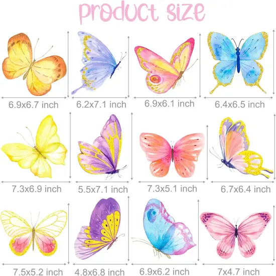 Butterfly Party Table Centerpieces Sticks Decoration 24pcs Colorful Butterfly Table Toppers for Butterfly Baby Shower Centerpieces Decoration Spring Theme Birthday Party Supplies {5}