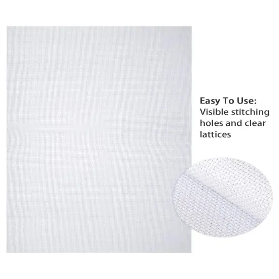 Pllieay 2 Pieces 14 Count Big Size White Aida Cross Stitch Fabric, Classic Reserve Aida Cloth, 19.6 x 21.6 Inch {5}