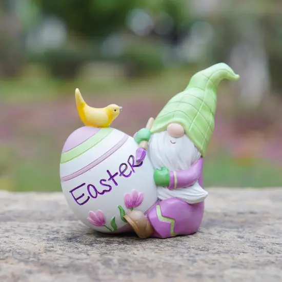 Easter Gnomes-Decorations Spring Tabletop Ornaments - Spring Decor Resin Faceless Easter Gnomes with Egg Figurines for Easter Gifts Theme Party or Basket Stuffers 4*2.5*3.5 inch {2}
