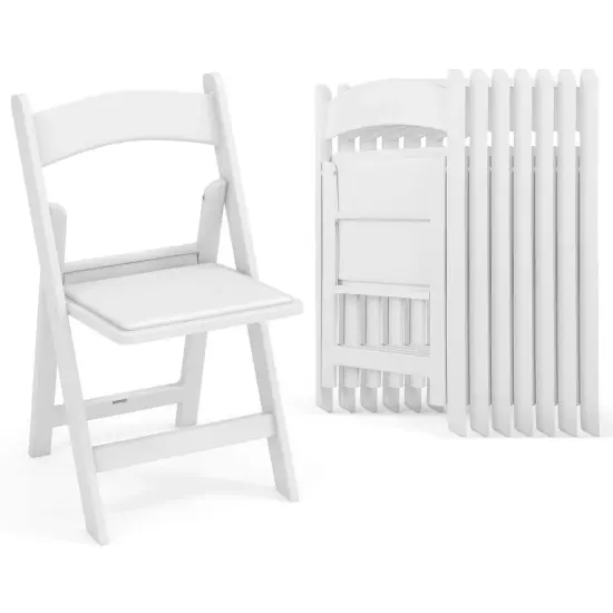 Costway 4/8/12/16/20 Pack Resin Folding Chairs with Padded Seat All-Weather Resin Frame Patio {8}
