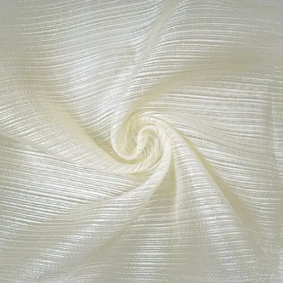 Pearl White Semi-Sheer Slubbed Drapery Fabric By the Yard {1}