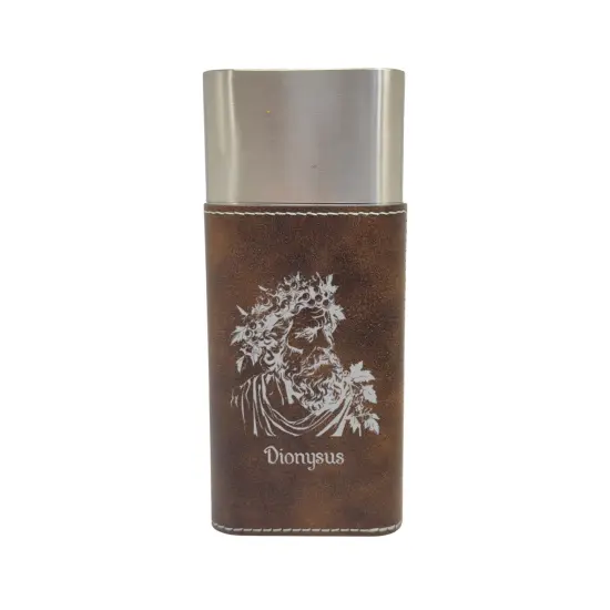 Cigar Case with Cutter - Dionysus God of Wine - Leather Rustic/Silver {1}