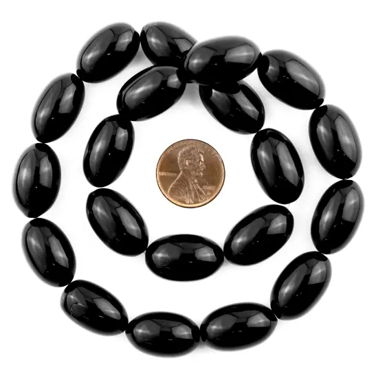 The Bead Chest Oval Onyx Beads (20x13mm) {2}