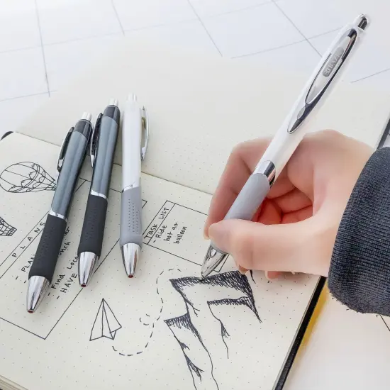 BAZIC Ciel Chroma FUSE Tech Ink Retractable Pen w/ Rubberized Barrel & Metal Clip (2/Pack) {5}