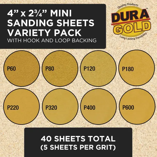 Dura-Gold Set of 3 Different Contour Hand Sanding File Block Sticks with 40 Sheet Hook & Loop Sandpaper Kit - Flat Convex Radius Profile Shapes {5}