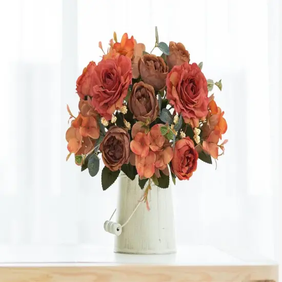 Fake Peony Silk Flowers Hydrangea - Fall {5}