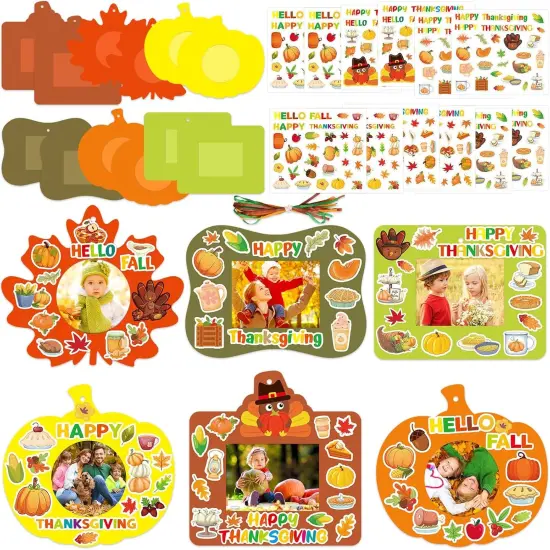 12 Sets Thanksgiving Picture Frame Craft Kits {1}