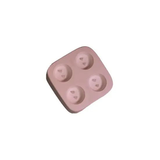 4&rdquo; x 4" x 1.5" Round Holey 4 Buttons Frit Casting Glass Fusing Kiln Mold {3}