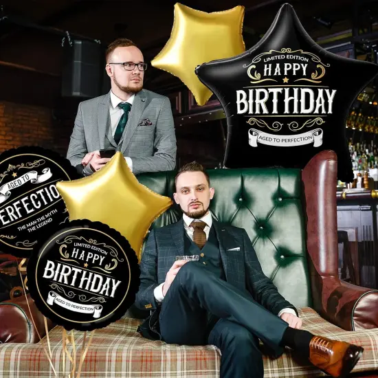 Black and Gold Better With Age Foil Balloon for Men {3}