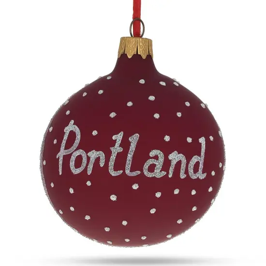 Portland, Oregon Glass Ball Christmas Ornament 3.25 Inches {3}