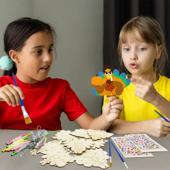 16 Pack Thanksgiving Party Favors,Fall Turkey Wind Chime Craft Kit {3}