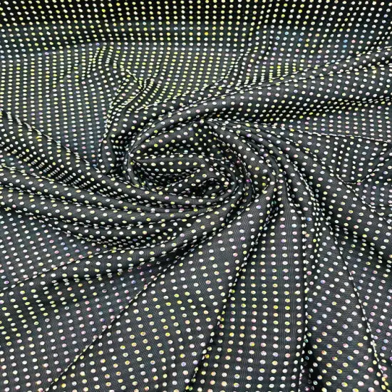 1 Yard Iridescent Rhinestone Stretch Mesh Fabric AB Crystal Power Net For Costumes & Fashion 54&rdquo; Wide Blush Pink {4}