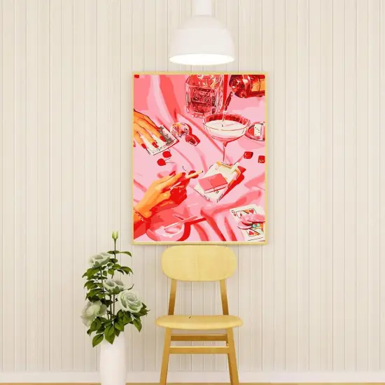 Retro Funny Drink Paint by Numbers Kits for Adults Beginner {3}