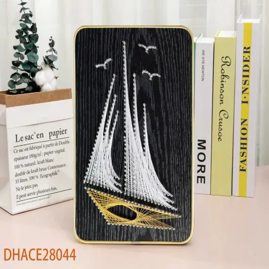 Sailing Ship String Art Kit with Stand. Simple Decorative DIY String Art Craft Kit M1-3 DHACE28044 {1}