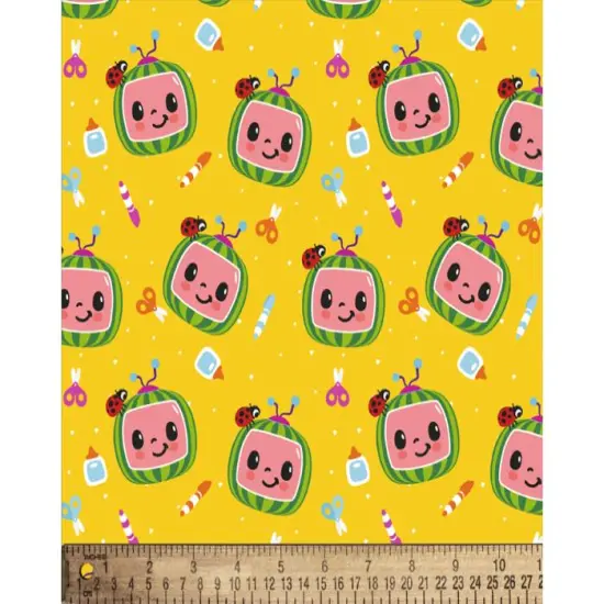 Cocomelon Kids Crafts Licensed By David Textiles Digital Cotton Print Fabric | By the Yard | Sewing and Crafting | 44 inches wide {1}